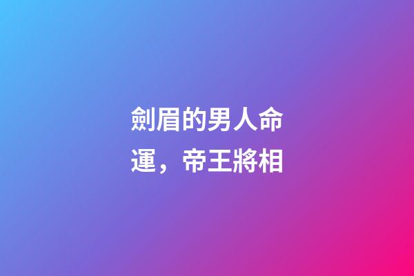 劍眉的男人命運，帝王將相