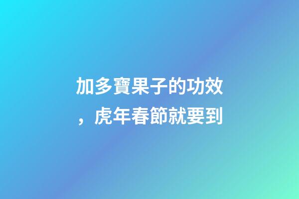 加多寶果子的功效，虎年春節就要到-第1張-觀點-玄機派