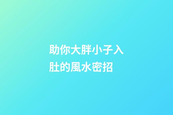 助你大胖小子入肚的風水密招