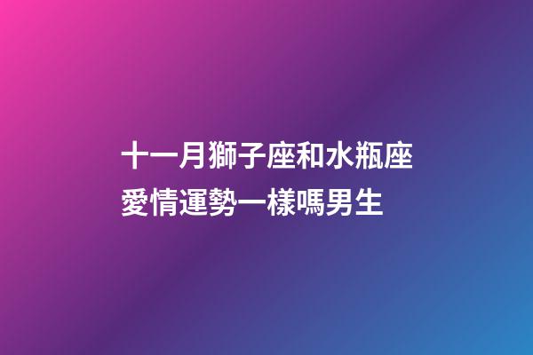 十一月獅子座和水瓶座愛情運勢一樣嗎男生-第1張-星座運勢-玄機派