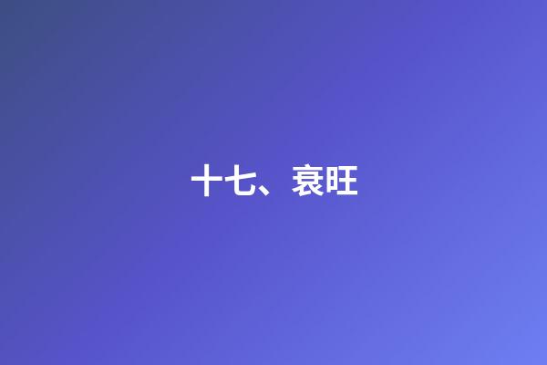 十七、衰旺