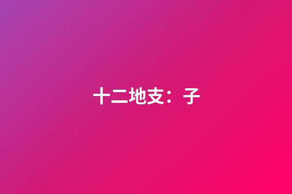 十二地支：子
