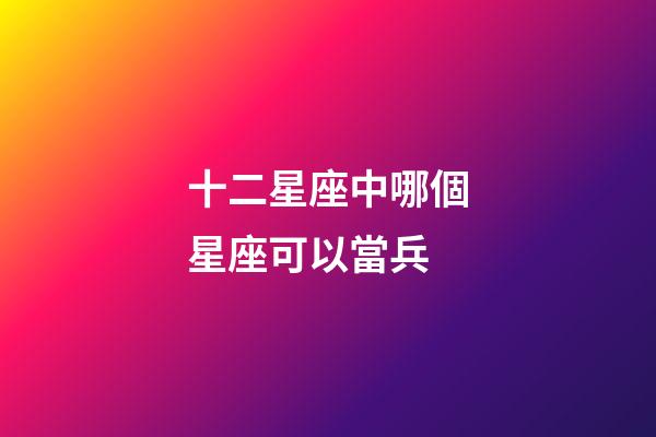 十二星座中哪個星座可以當兵-第1張-星座運勢-玄機派