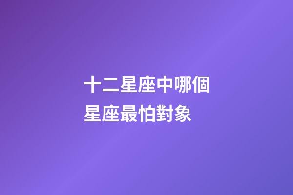 十二星座中哪個星座最怕對象-第1張-星座運勢-玄機派
