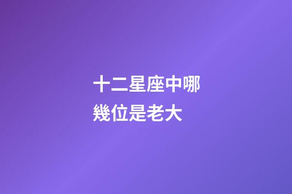 十二星座中哪幾位是老大-第1張-星座運勢-玄機派