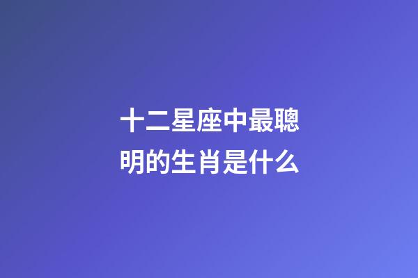 十二星座中最聰明的生肖是什么-第1張-星座運(yùn)勢-玄機(jī)派