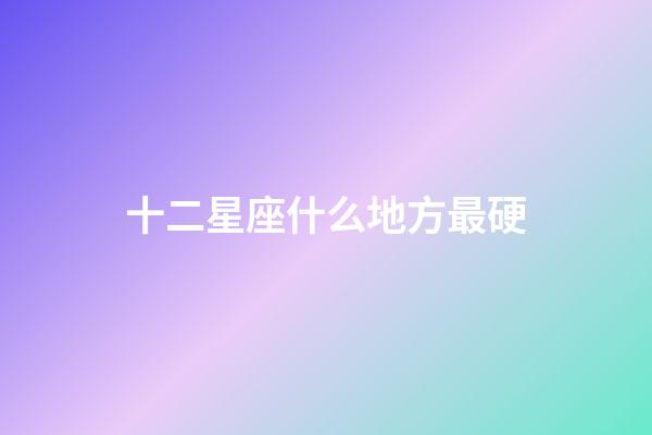 十二星座什么地方最硬