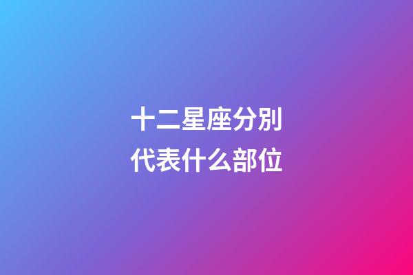 十二星座分別代表什么部位-第1張-星座運勢-玄機派