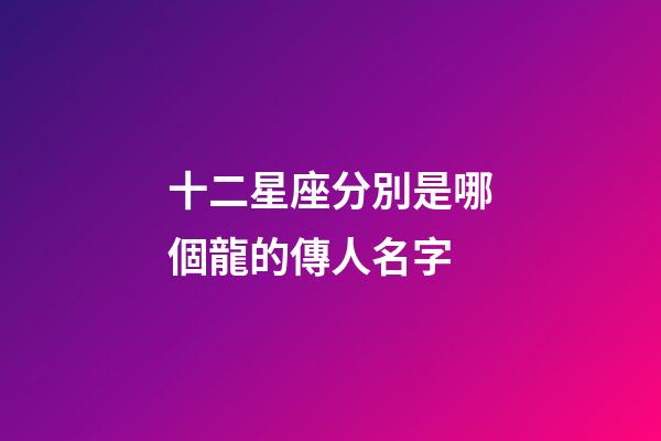 十二星座分別是哪個龍的傳人名字