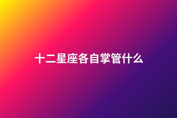 十二星座各自掌管什么-第1張-星座運勢-玄機派