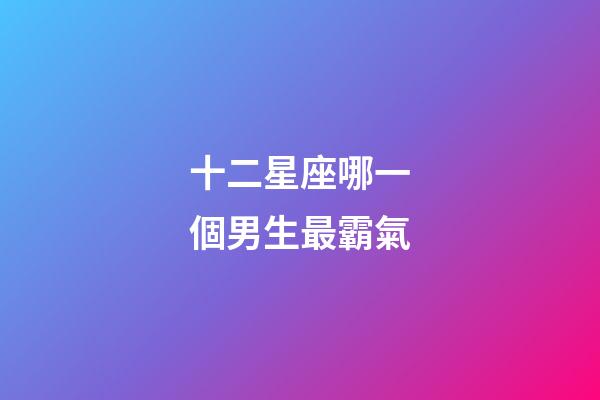 十二星座哪一個男生最霸氣-第1張-星座運勢-玄機派