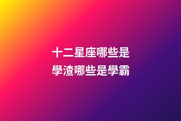 十二星座哪些是學渣哪些是學霸-第1張-星座運勢-玄機派