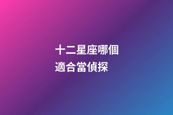 十二星座哪個適合當偵探-第1張-星座運勢-玄機派