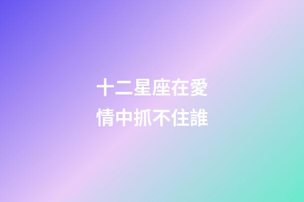 十二星座在愛情中抓不住誰-第1張-星座運勢-玄機派