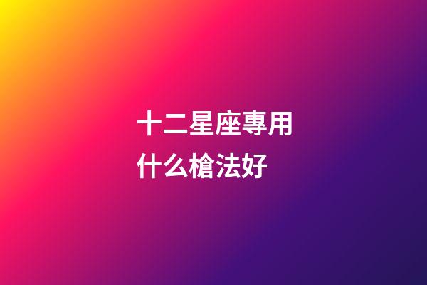 十二星座專用什么槍法好