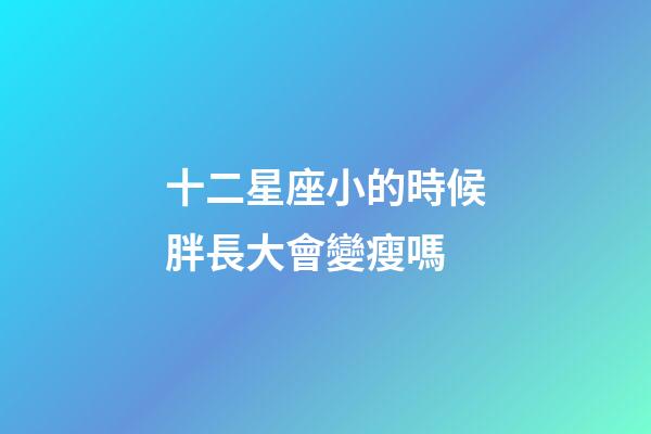 十二星座小的時候胖長大會變瘦嗎-第1張-星座運勢-玄機派