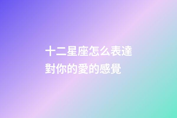 十二星座怎么表達對你的愛的感覺-第1張-星座運勢-玄機派