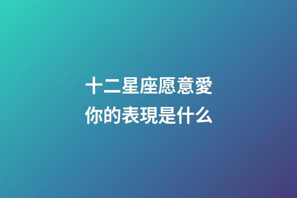 十二星座愿意愛你的表現是什么-第1張-星座運勢-玄機派