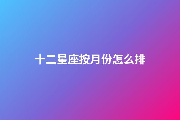 十二星座按月份怎么排-第1張-星座運勢-玄機派