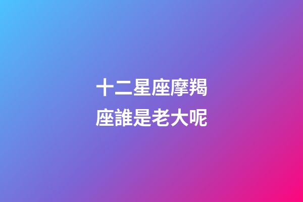十二星座摩羯座誰是老大呢-第1張-星座運勢-玄機派