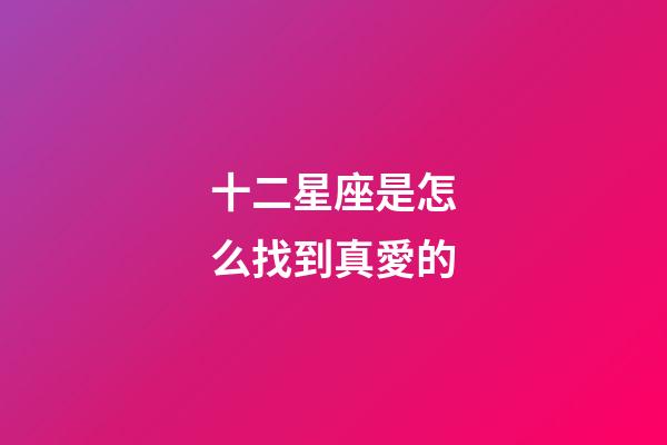 十二星座是怎么找到真愛的-第1張-星座運勢-玄機派