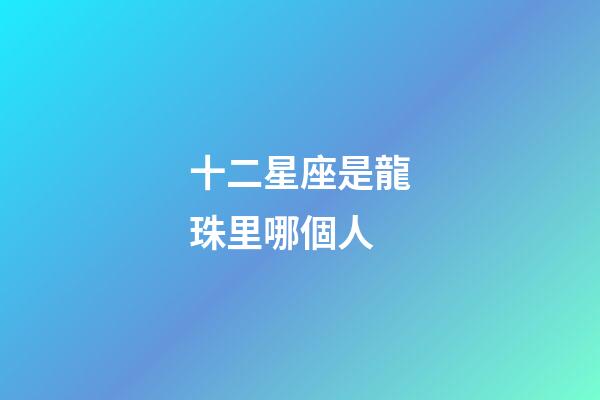 十二星座是龍珠里哪個人