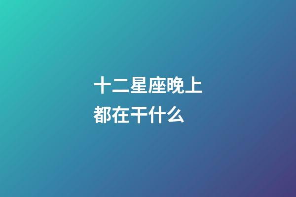 十二星座晚上都在干什么-第1張-星座運勢-玄機派