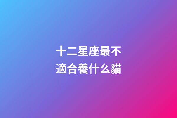 十二星座最不適合養什么貓-第1張-星座運勢-玄機派