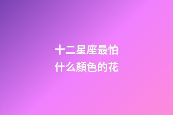 十二星座最怕什么顏色的花-第1張-星座運勢-玄機派