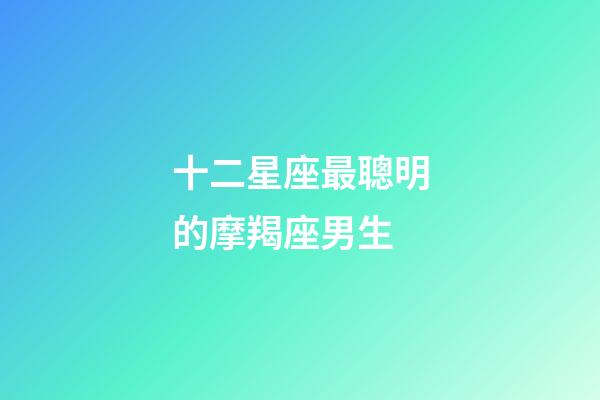 十二星座最聰明的摩羯座男生-第1張-星座運(yùn)勢(shì)-玄機(jī)派