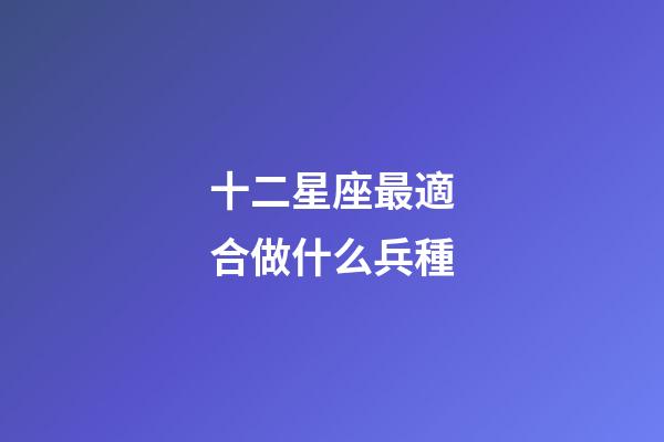 十二星座最適合做什么兵種-第1張-星座運勢-玄機派