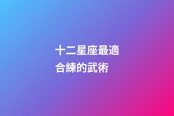 十二星座最適合練的武術-第1張-星座運勢-玄機派