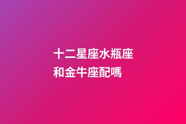 十二星座水瓶座和金牛座配嗎