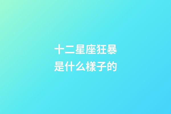 十二星座狂暴是什么樣子的