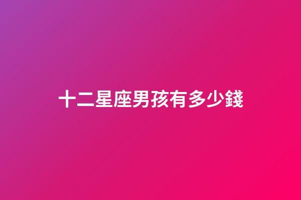 十二星座男孩有多少錢-第1張-星座運勢-玄機派