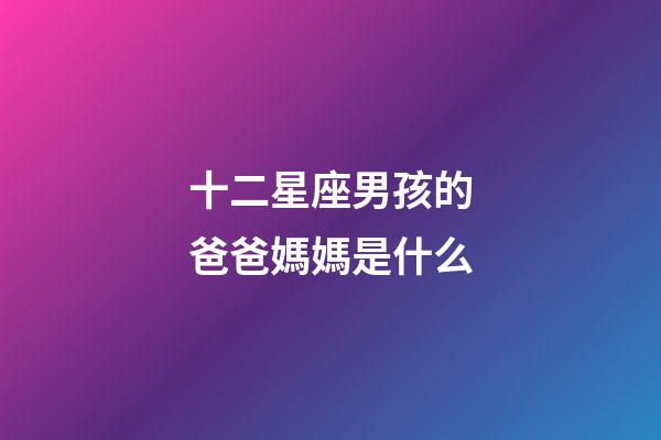 十二星座男孩的爸爸媽媽是什么-第1張-星座運(yùn)勢(shì)-玄機(jī)派