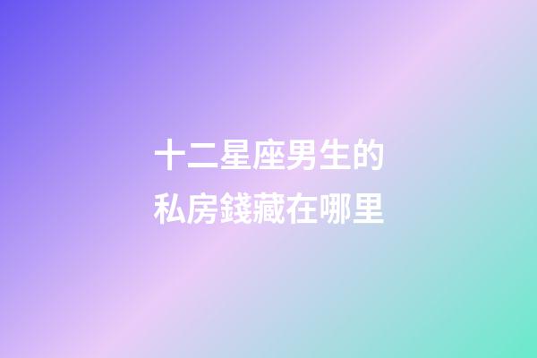 十二星座男生的私房錢藏在哪里-第1張-星座運勢-玄機派