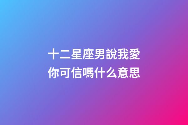 十二星座男說我愛你可信嗎什么意思-第1張-星座運勢-玄機派