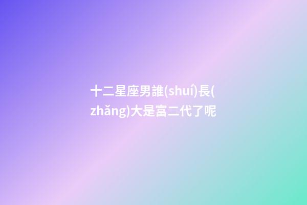 十二星座男誰(shuí)長(zhǎng)大是富二代了呢-第1張-星座運(yùn)勢(shì)-玄機(jī)派