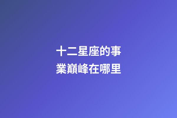 十二星座的事業巔峰在哪里-第1張-星座運勢-玄機派