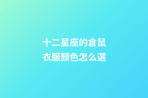 十二星座的倉鼠衣服顏色怎么選-第1張-星座運勢-玄機派