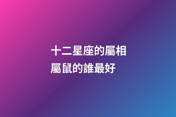 十二星座的屬相屬鼠的誰最好-第1張-星座運勢-玄機派