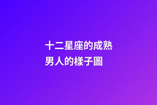 十二星座的成熟男人的樣子圖-第1張-星座運勢-玄機派
