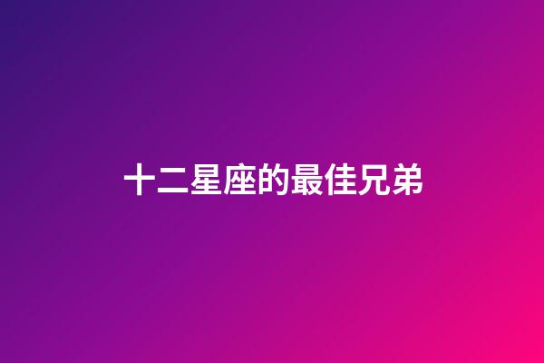 十二星座的最佳兄弟-第1張-星座運勢-玄機派