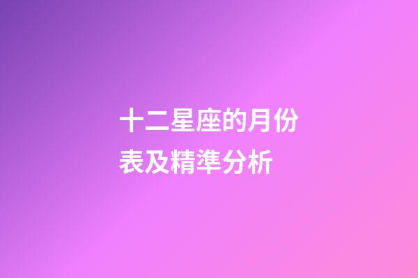 十二星座的月份表及精準分析-第1張-星座運勢-玄機派