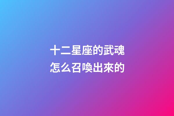 十二星座的武魂怎么召喚出來的-第1張-星座運勢-玄機派