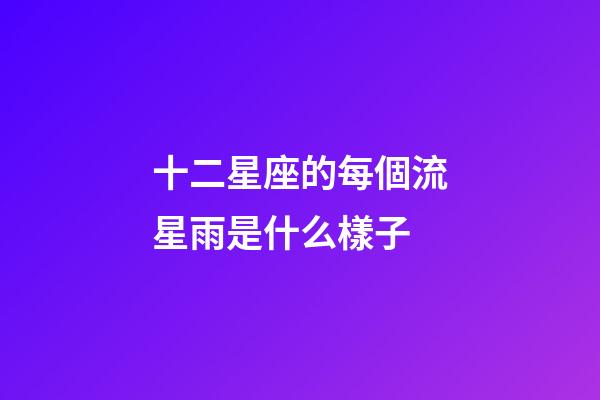 十二星座的每個流星雨是什么樣子-第1張-星座運勢-玄機派