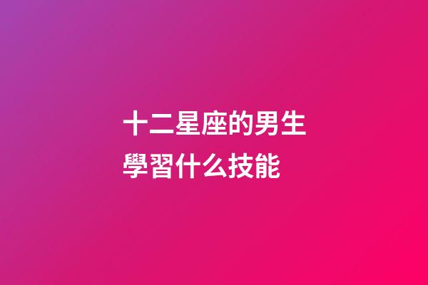 十二星座的男生學習什么技能-第1張-星座運勢-玄機派