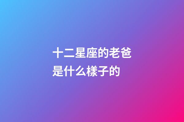 十二星座的老爸是什么樣子的-第1張-星座運勢-玄機派
