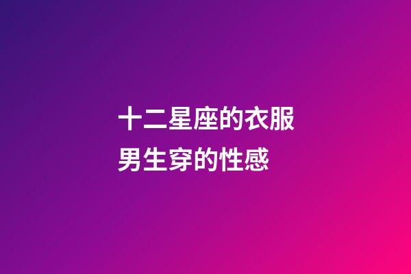十二星座的衣服男生穿的性感